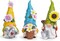 3 Pcs 3.5''H Spring Gnomes Garden Pointed Hat Flowers Gnome Decorations Handmade Tomte Elf Summer Resin Gnomes Figurines Spring Decorations for Home Table Decor Gifts